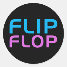 Flip Flop Round Stickers
