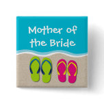 Flip Flop Wedding on the Beach Bridal Party Button