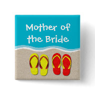 Flip Flop Wedding on the Beach Bridal Party Button button