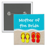 Flip Flop Wedding on the Beach Bridal Party Button