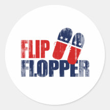 Flip Flopper Romney.png Round Sticker