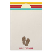 Flip Flops & 70s Inspired Beach Sunset Stationery