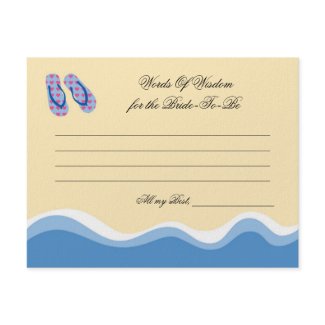 Flip Flops Beach Bridal Advise CardShower Invitati invitation
