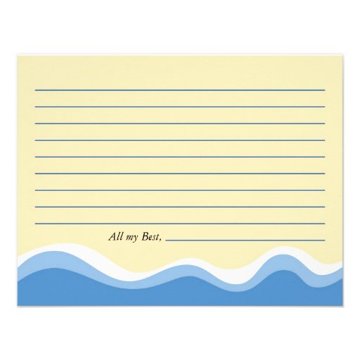 Flip Flops Beach Bridal Recipe Card Personalized Announcement