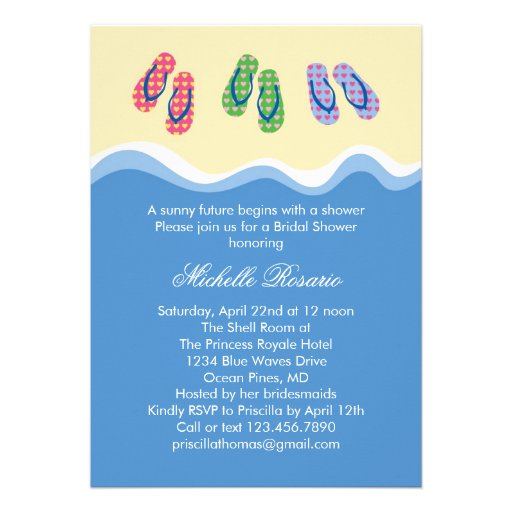 Flip Flops Beach Bridal Shower Invitation
