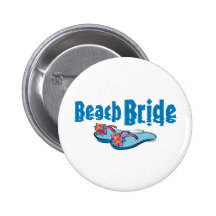 Flip Flops Beach Bride Pinback Button