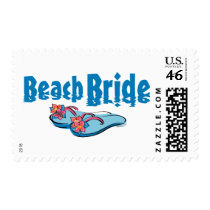 Flip Flops Beach Bride Postage Stamp