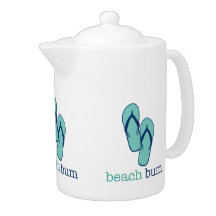 Flip Flops Beach Bum Ceramic Teapot