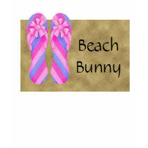Flip Flops Beach Bunny T-Shirt by 13BlackCatsDesigns Flip Flops Beach Bunny T-Shirt