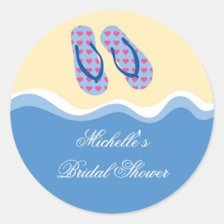 Flip Flops Beach Favor Sticker