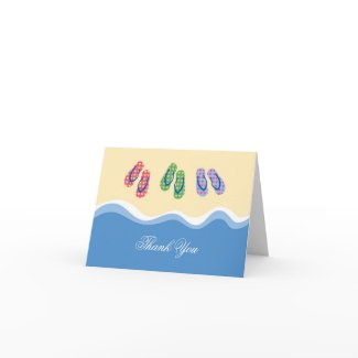 Flip Flops Beach Thank You Card card