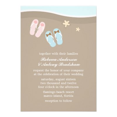 Flip Flops Beach Wedding Invitations