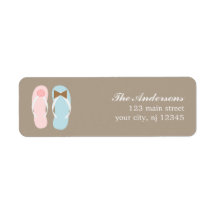 Flip Flops Beach Wedding Custom Return Address Labels