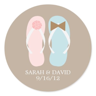 Flip Flops Beach Wedding Sticker