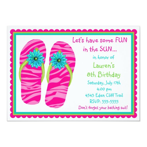 Flip Flops Birthday Invitations | Zazzle