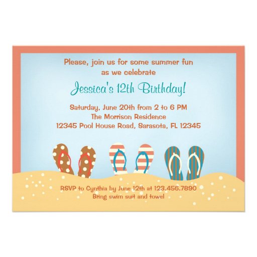 Flip Flops Birthday Party Invitation