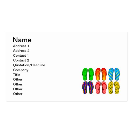 Flip Flops Business Cards