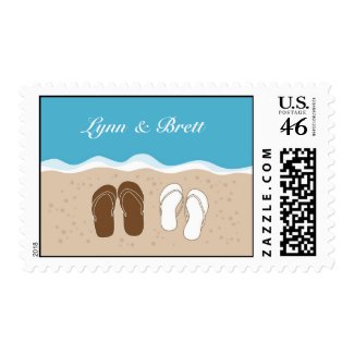 Flip Flops Couple Bridal Postage stamp