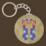 Flip Flops Floral Keychain keychains