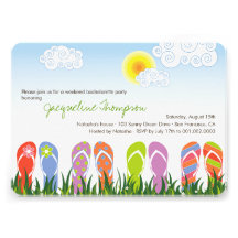Flip Flops Fun In The Sun Cute Bachelorette Party Personalized Invites