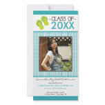 Flip Flops Graduation Photo Announcement: aqua Photo Card Template