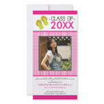 Flip Flops Graduation Photo Announcement: fuschia Photo Greeting Card