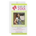 Flip Flops Graduation Photo Announcement: lime Custom Photo Card