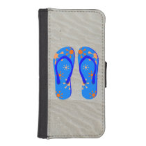 Flip Flops in the Sand iPhone 5 Wallet at Zazzle