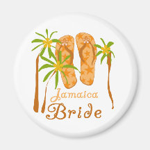 Flip Flops Jamaica Bride Magnets