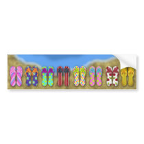 Flip Flops Ocean Bumper Sticker bumper stickers by 13BlackCatsDesigns Flip Flops Ocean Bumper Sticker bumper stickers