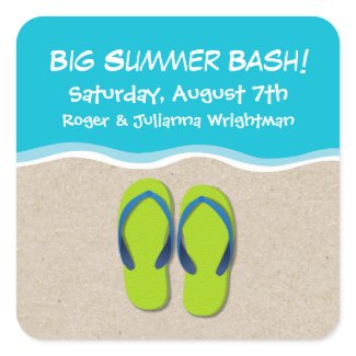 Flip Flops on the Beach Party Sticker sticker