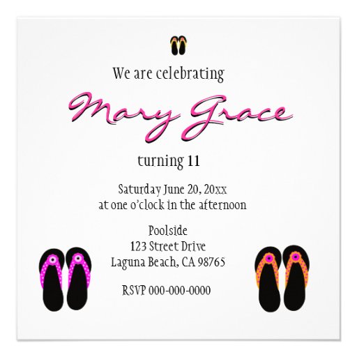 Flip Flops Personalized Invitation