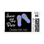 Flip-Flops Save The Date Postage (Violet / Green)