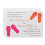 Flip Flops Save The Dates (Hot Pink / Orange) Custom Announcements