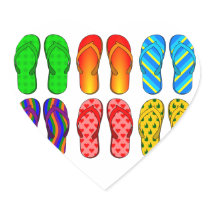 Flip Flops Heart Sticker