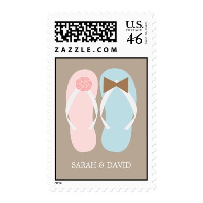 Flip Flops Summer Wedding Stamps