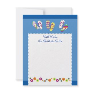 Flip Flops Well Wish Bridal Shower Card invitation