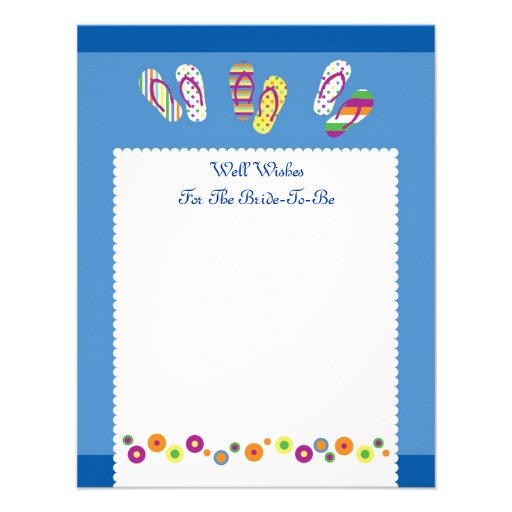 Flip Flops Well Wish Bridal Shower Card Invitation