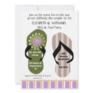 Flippin Out Couples Wedding Shower Pool Party invitation