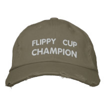 Flippy Cup Champion embroidered hats by Drinking_Shirts Flippy Cup Champion embroidered hats