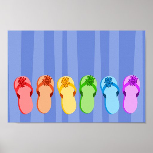 Flips-flopes del arco iris posters
