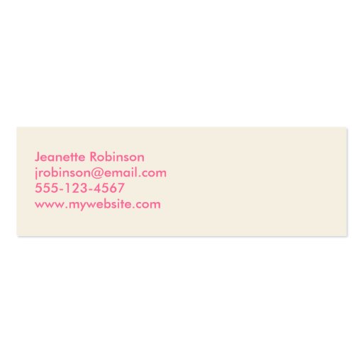 Flirt card pink orange love smile emoticon message business card template (back side)