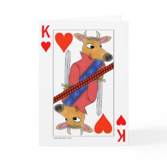 Flirting King of Hearts Valentine Card card