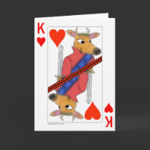 Flirting Ox King of Hearts Valentine Card