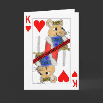 Flirting Rat King of Hearts Valentine Card cards