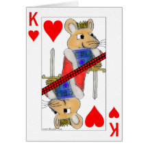 Flirting Rat King of Hearts Valentine Card