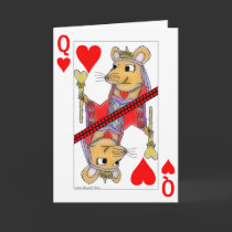 Flirting Rat Queen of Hearts Valentine Card cards
