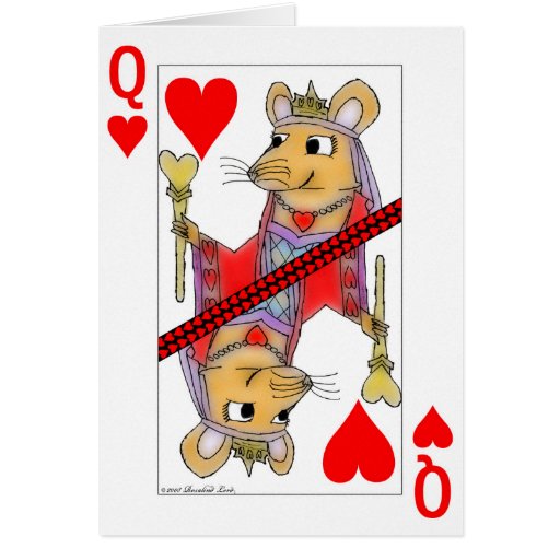 Flirting Rat Queen of Hearts Valentine Card