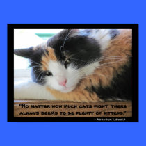 Flirty eyed calico with Abraham Lincon  quote posters