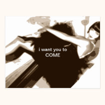 Flirty Invitation Postcard - customisable text postcards